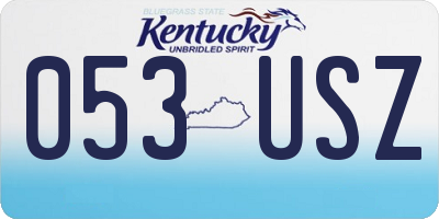 KY license plate 053USZ