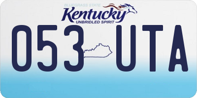 KY license plate 053UTA