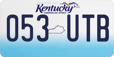 KY license plate 053UTB