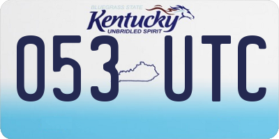 KY license plate 053UTC