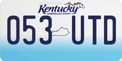 KY license plate 053UTD
