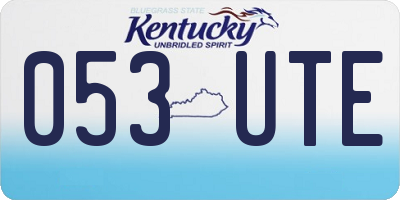 KY license plate 053UTE