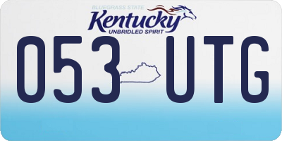 KY license plate 053UTG