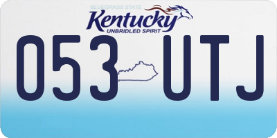 KY license plate 053UTJ