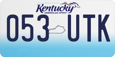 KY license plate 053UTK