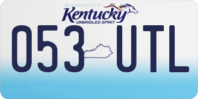 KY license plate 053UTL