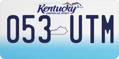 KY license plate 053UTM