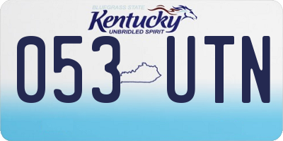 KY license plate 053UTN