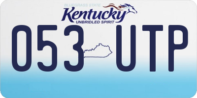 KY license plate 053UTP