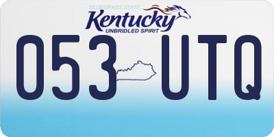 KY license plate 053UTQ
