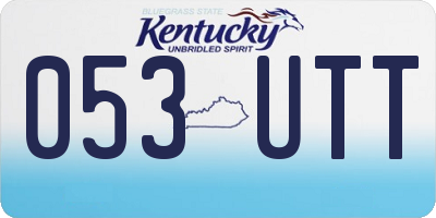 KY license plate 053UTT