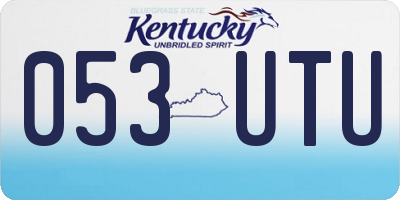 KY license plate 053UTU