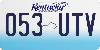 KY license plate 053UTV