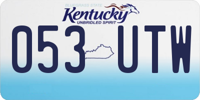 KY license plate 053UTW