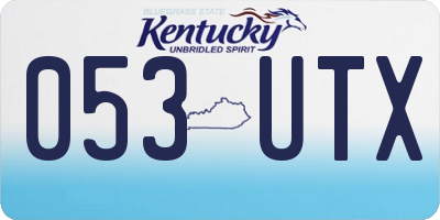 KY license plate 053UTX