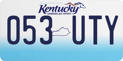 KY license plate 053UTY