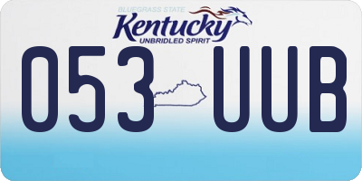 KY license plate 053UUB