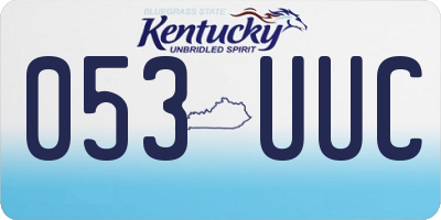 KY license plate 053UUC