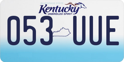 KY license plate 053UUE