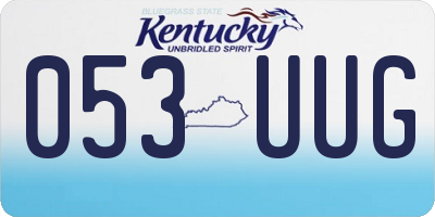 KY license plate 053UUG