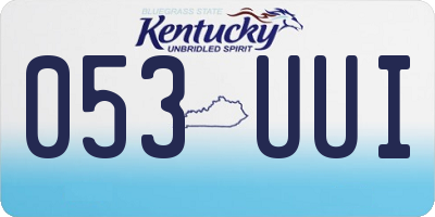 KY license plate 053UUI
