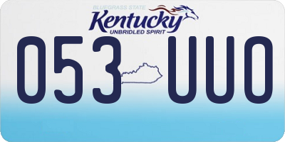 KY license plate 053UUO