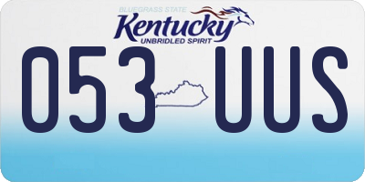 KY license plate 053UUS