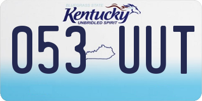KY license plate 053UUT
