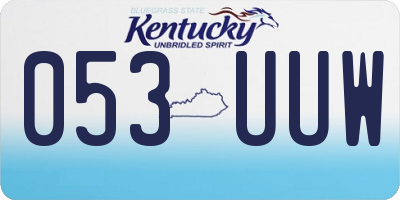 KY license plate 053UUW
