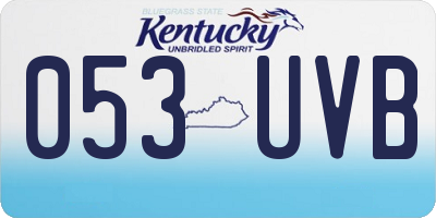 KY license plate 053UVB