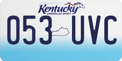 KY license plate 053UVC