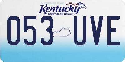 KY license plate 053UVE