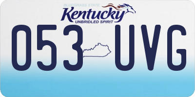 KY license plate 053UVG