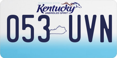 KY license plate 053UVN