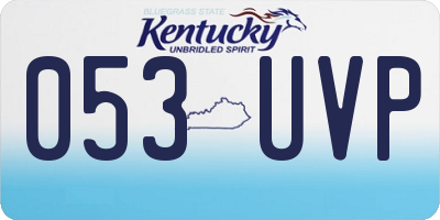 KY license plate 053UVP