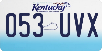 KY license plate 053UVX