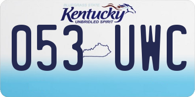 KY license plate 053UWC