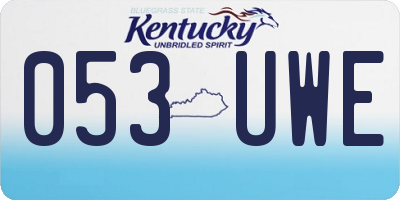 KY license plate 053UWE