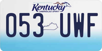 KY license plate 053UWF