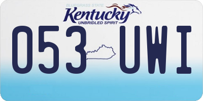 KY license plate 053UWI