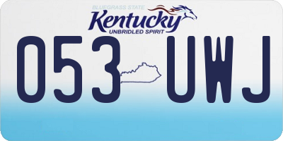KY license plate 053UWJ
