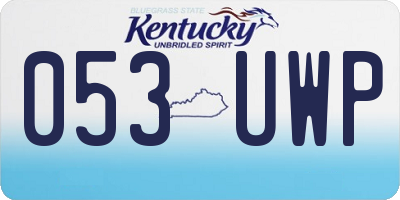 KY license plate 053UWP