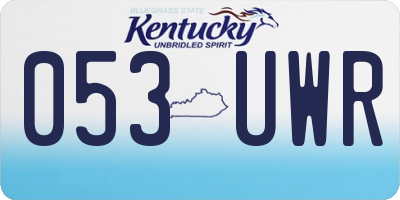 KY license plate 053UWR