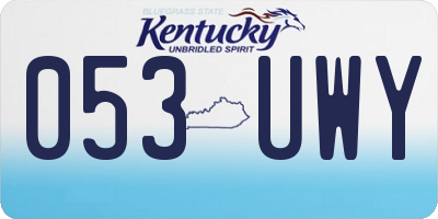 KY license plate 053UWY