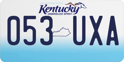 KY license plate 053UXA