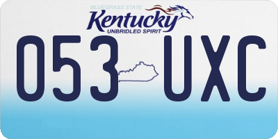 KY license plate 053UXC