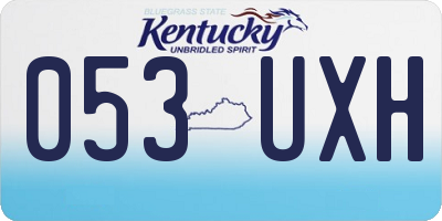 KY license plate 053UXH