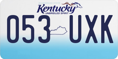 KY license plate 053UXK