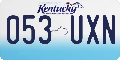 KY license plate 053UXN
