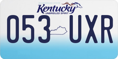 KY license plate 053UXR